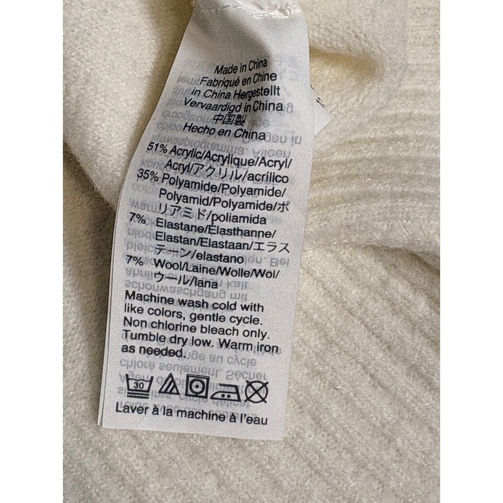 J.Crew Womens Ivory White Puff Shoulder Turtleneck Sweater AD248 Size Small - Picture 5 of 6